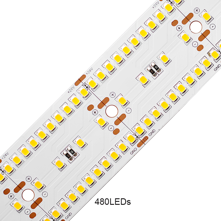 Stripe a LED Bianco SMD 2835 24V 480leds/m Triple riga alta luminosità